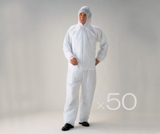 アズワン8-5666-51ディスポつなぎ服男性用50枚入【1箱(50枚入)】(as1-8-5666-51)