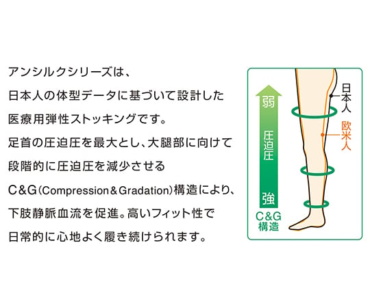 アルケア 8-5752-03　アンシルク・２　ハイソックス　ブラックＭ[箱](as1-8-5752-03)