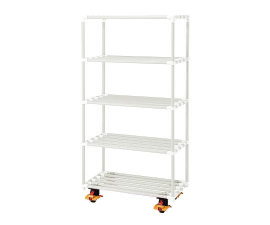 【簡易組立】ナビス(アズワン)8-6545-11５段ポールシェルフＮ１２００５Ｃ－Ｃ【1台】(as1-8-6545-11)