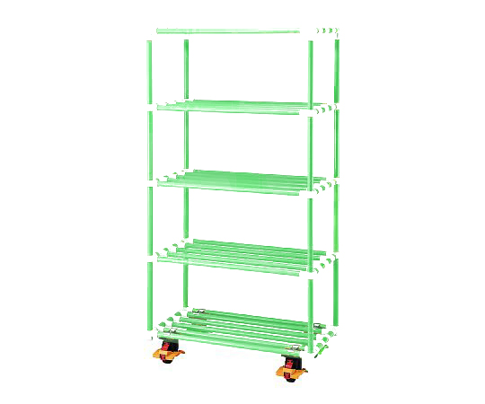 ナビス(アズワン)8-6546-155段ポールシェルフ　抗菌・防カビ　FSイレクター（R）neo　グリーン