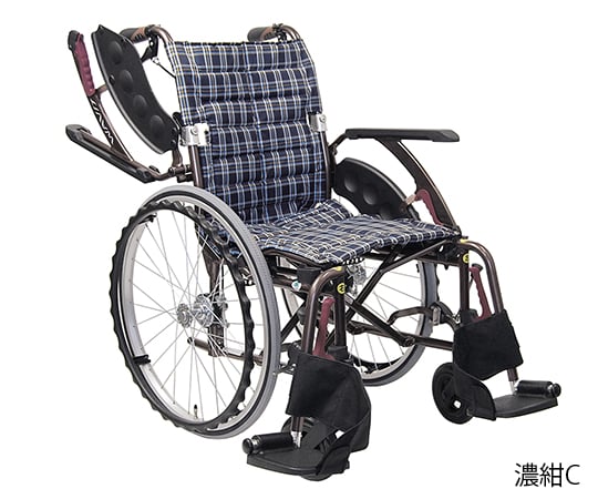 カワムラサイクル 8-6716-03　車椅子（アルミ製・ウェイビットプラス）　濃紺Ｃ　４２０ｍｍ[個](as1-8-6716-03)