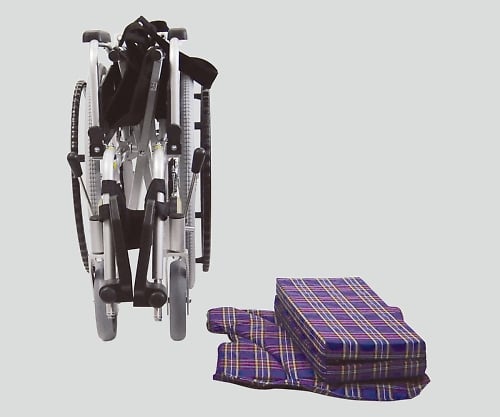 カワムラサイクル 8-6722-01　車椅子（アルミ製）　スイングアウト・イン　緑チェック[個](as1-8-6722-01)