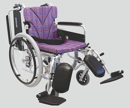 カワムラサイクル 8-6722-04　車椅子（アルミ製）　エレベーティング　紫チェック[個](as1-8-6722-04)