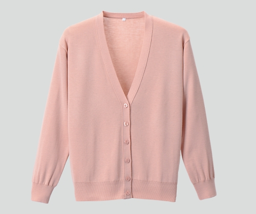 抗ピル長袖カーディガン　ピーチピンク　LL