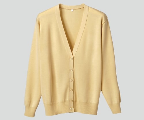 抗ピル長袖カーディガン　イエロー　S
