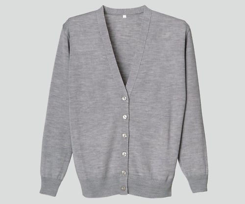 抗ピル長袖カーディガン　杢グレー　L