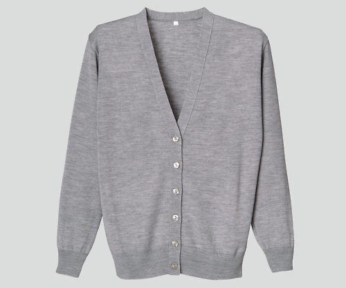 抗ピル長袖カーディガン　杢グレー　3L