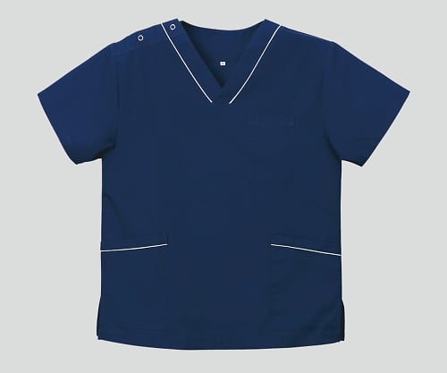 ウェア スクラブ（右肩ドットボタン留め／両脇スリット）インディゴフレッシュ／L