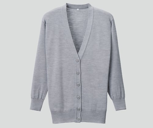 抗ピル長袖ロングカーディガン　杢グレー　M