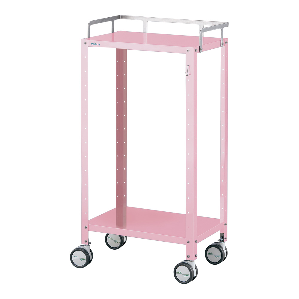 【組立必要】ナビス(アズワン)8-6986-11 カラフルステンワゴン(フック付き) レギュラー ピンク CSWR-2PF