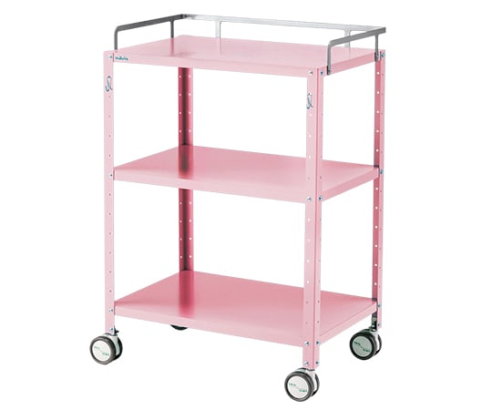 【組立必要】ナビス(アズワン)8-6989-11 カラフルステンワゴン(フック付き) ラージ ピンク CSWL-3PF