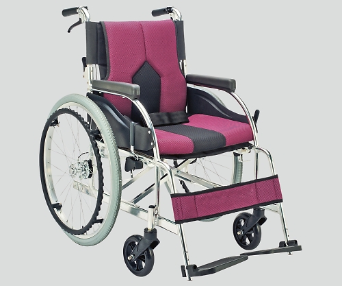 マキライフテック 8-7035-01　車椅子（アルミ製・背折れタイプ）　パープル[個](as1-8-7035-01)