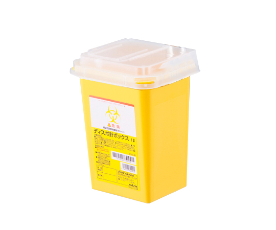 8-7221-51　ディスポ針ボックス　黄色１Ｌ　ケース販売（６０個）[箱](as1-8-7221-51)