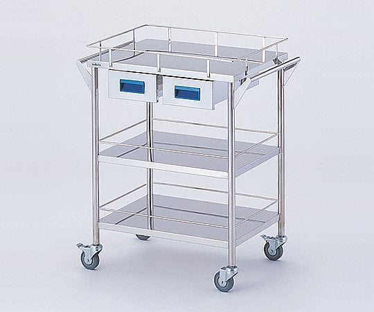 ナビス(アズワン)8-7466-02ストレージステンレスカート三段取手ブルー６００×４５０×８３５ｍｍ【1台】(as1-8-7466-02)