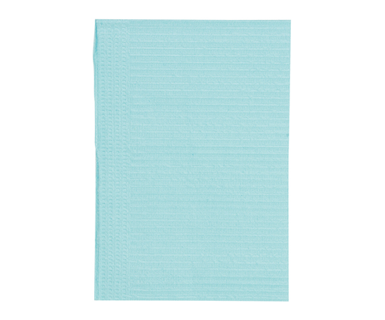 紙エプロン（3層片面防水・エンボス加工タイプ） 500枚入 ブルー 66261