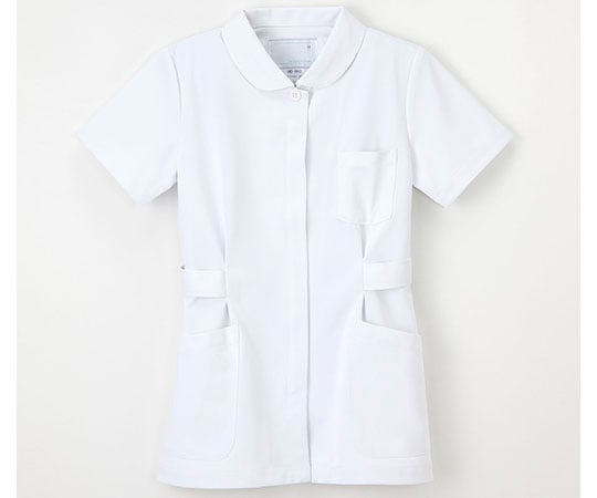 伸縮性に優れたナースウェア （ジャケット／半袖） ホワイト／L