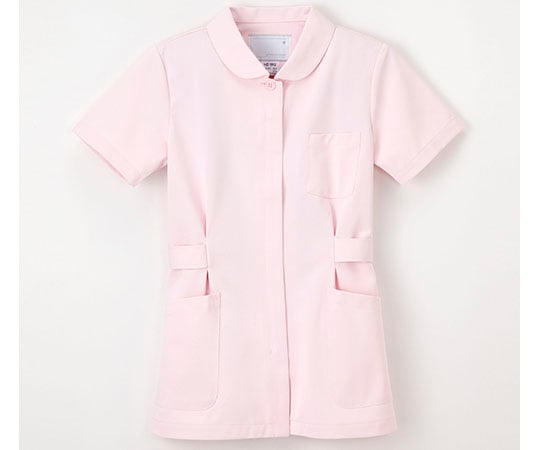 伸縮性に優れたナースウェア （ジャケット／半袖） ピンク／L