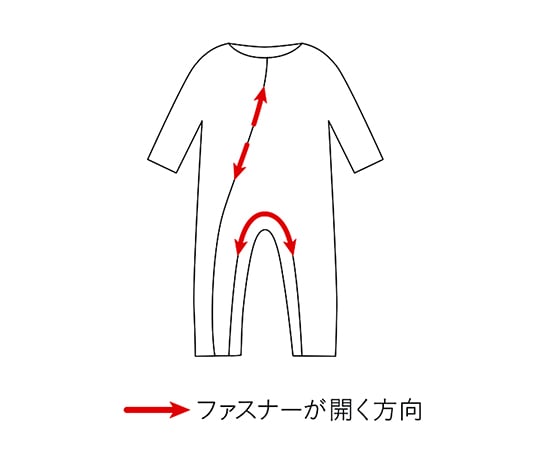 8-7816-02　ソフトケア（Ｒ）寝巻き両開ファスナー　（だいだい／Ｍ）[個](as1-8-7816-02)