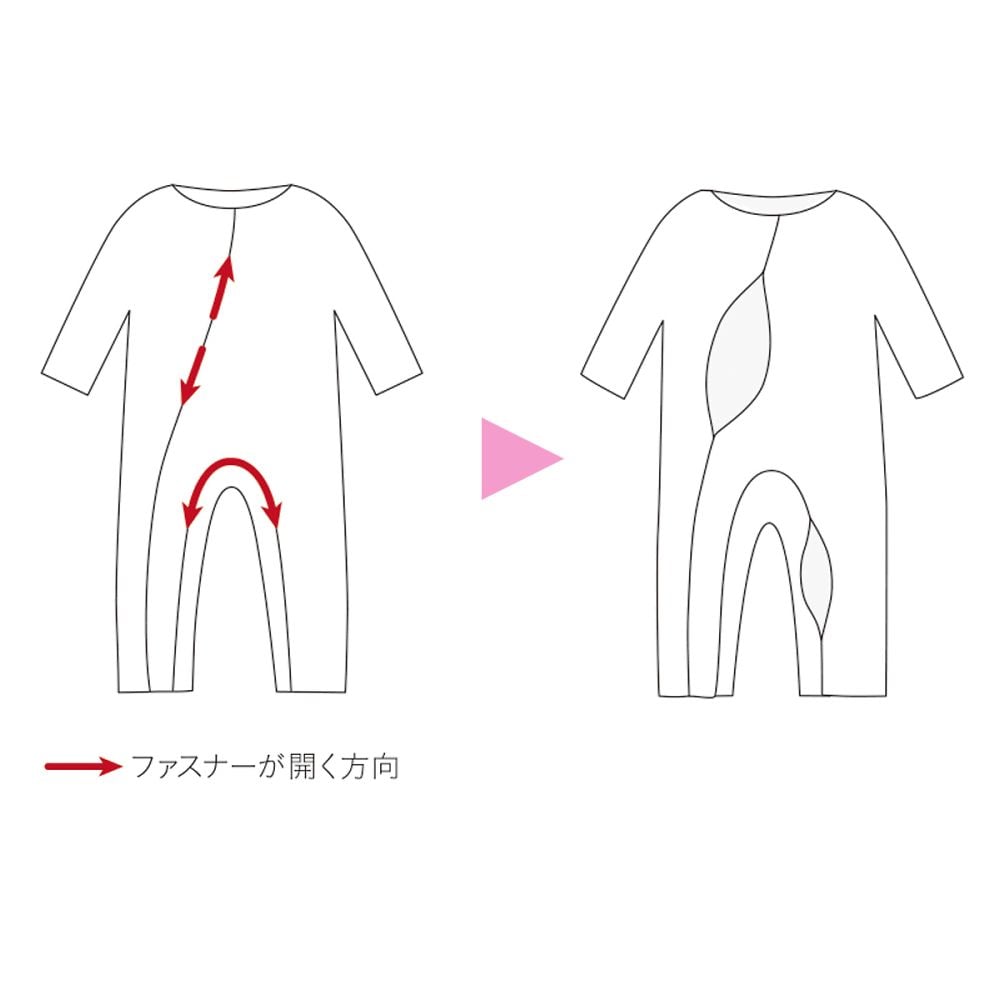 8-7817-02 ソフトケアねまき両開きファスナー スリーシーズン みどり M