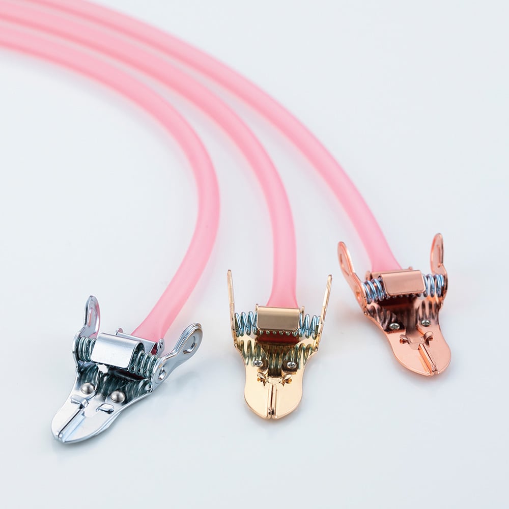 8-819-06 シリコン駆血帯 金具セット（クリアピンク×ピンクゴールド
