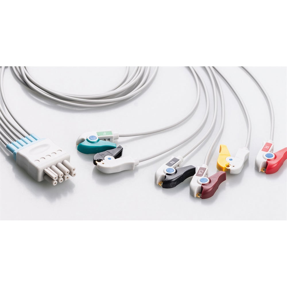 8-833-02 ECG電極用誘導コード（送信機接続用）日本光電互換 6本 NNKB6