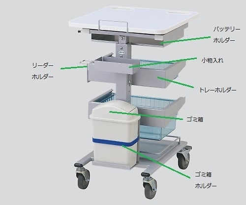 8-8498-15 ナースカート（AQUA／アクア）用 ゴミ箱ホルダー