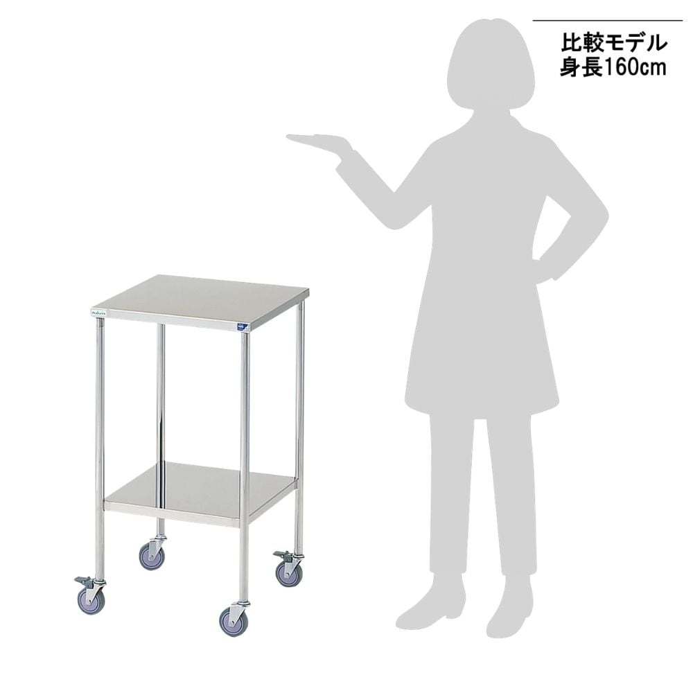 8-8654-02 スクエアワゴン 引出し無し 435×435×800mm SQ-B 【AXEL