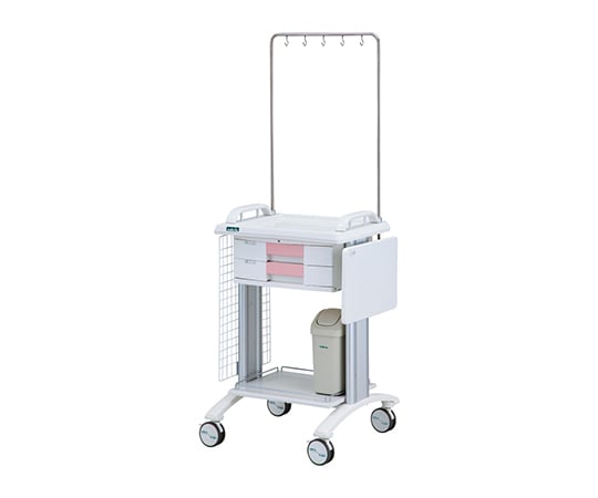 【組立必要】ナビス(アズワン)8-8974-13 カレンカートII(点滴処置) ピンク SC-DP