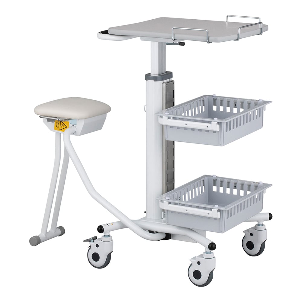 8-918-01 椅子付きナースカート SN-C1T2-W 【AXEL】 アズワン