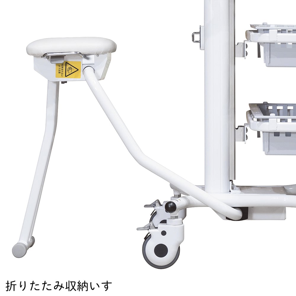 8-918-01 椅子付きナースカート SN-C1T2-W 【AXEL】 アズワン