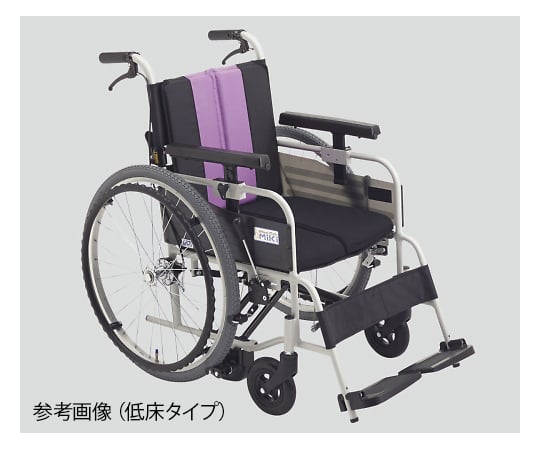 8-9241-01 ノンバックブレーキ車椅子（アルミ製） パープル 低床 MBY-41B