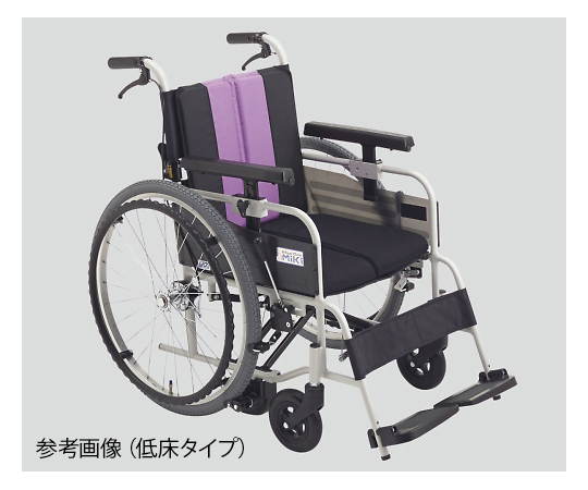 ノンバックブレーキ車椅子（アルミ製） パープル 低床 MBY-41B