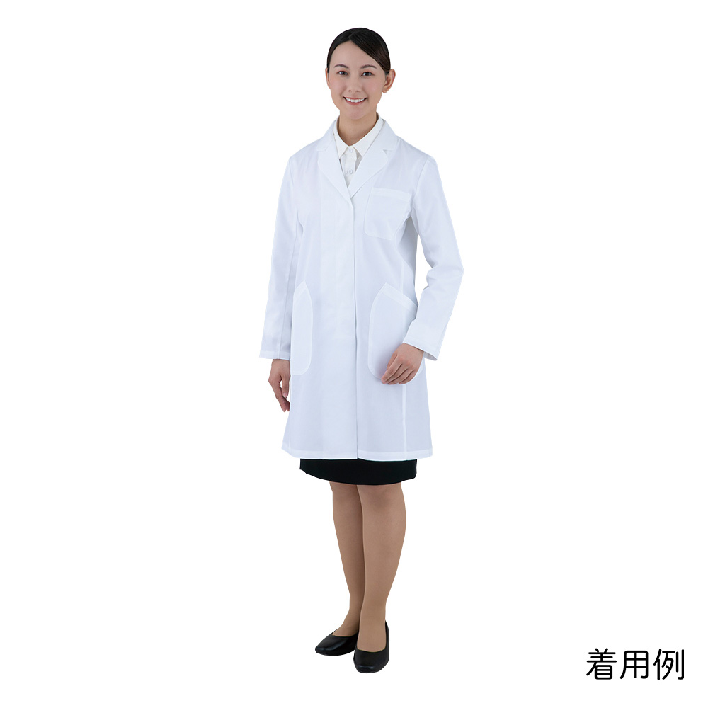 8-9247-03 女子診察衣 （シングル） ホワイト／L EM3035