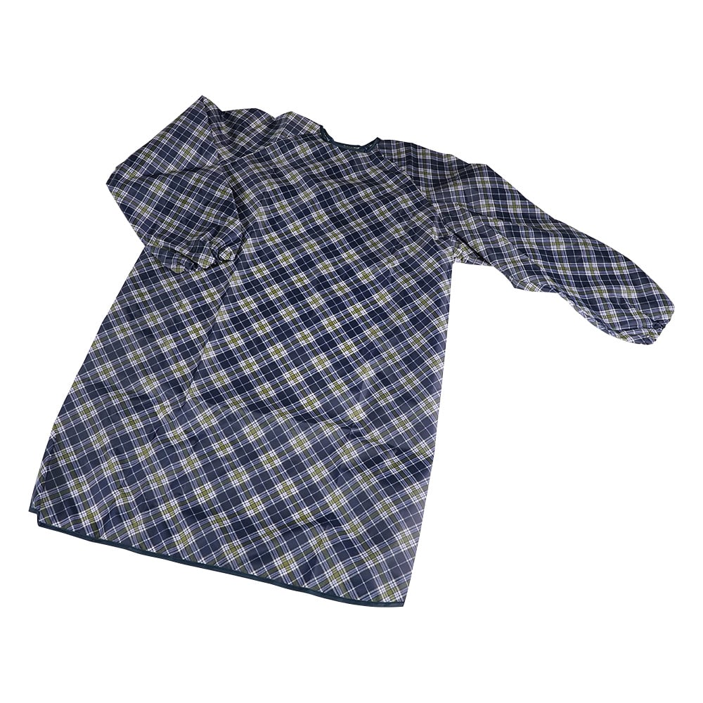 食事前掛（袖付・超はっ水タイプ） チェック・ネイビー