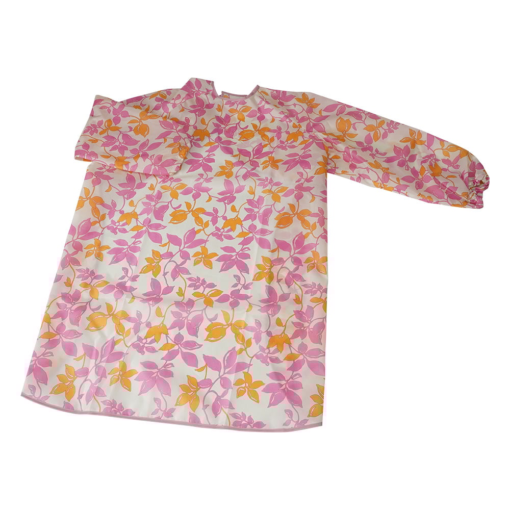 食事前掛（袖付・超はっ水タイプ） リーフピンク