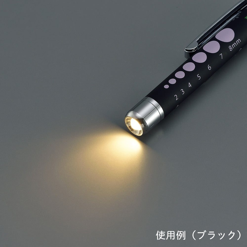8-9555-03 ラバー調ソフトLEDペンライト（ロング） ブラック