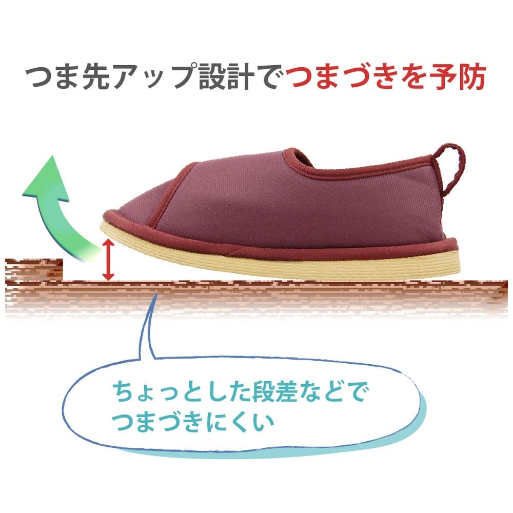 転倒予防ｼｭｰｽﾞ つま先つき あずき M 竹虎 091273 通販