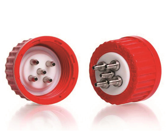 80-0040-38 Connection system GL 45 red PBT screw cap with PTFE insert ...