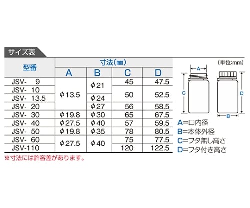 ニッコー87-1004-55　硝子スクリュー管瓶　40mL　8710-04