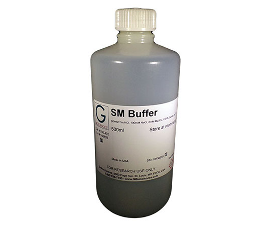 89-5260-14 SM Buffer (50mM Tris.HCl (pH7.5), 100mM NaCl, 8mM MgSO4, 0.01% Gelatin), 500mL 786-492