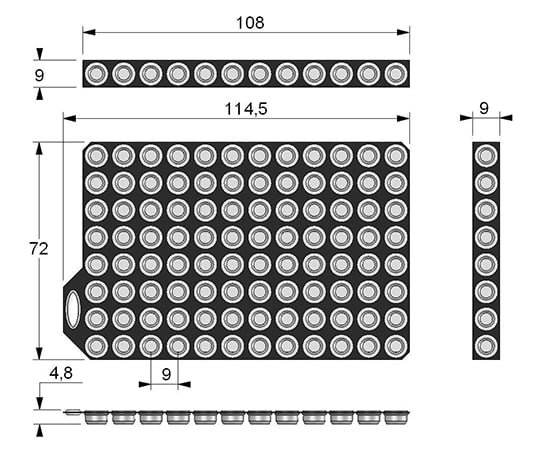 9-1087-13 96well format用Push Cap 96well プレート一体型 ナチュラル MP53081