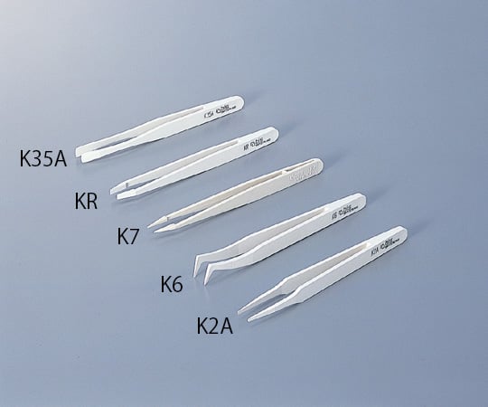 9-5683-01 耐酸性PBTピンセットK（耐酸・非磁性タイプ） 先端丸型 K2A