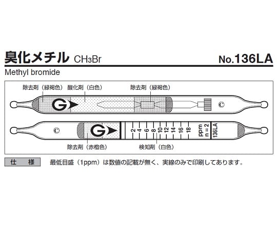 9-805-77 ガス検知管 臭化メチル 136LA