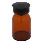 散薬瓶　150mL　茶褐色　キャップ黒 1本　150mL(茶褐色)
