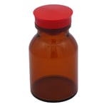 散薬瓶　300mL　茶褐色　キャップ赤 1本　300mL(茶褐色)
