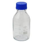 2-077-04 ねじ口瓶丸型（デュラン（R）） 青キャップ付 500mL 【AXEL