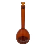 メスフラスコ 茶 1000mL 校正証明書付