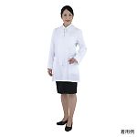 ジップアップ白衣ハーフコート(オフホワイト)　女性用　3L　128-90 3L