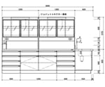 3-7774-03 中央実験台 (木製タイプ) 3000×1500×800/1800 mm SAJ-3015