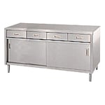 3-4023-05 ステンレス作業台（SUS430・引出付） 1800×750×800mm ED